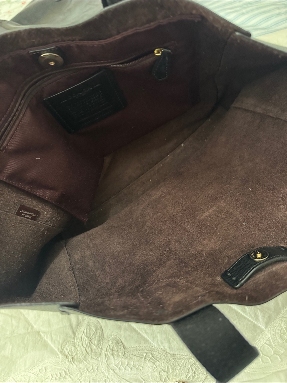 Coach Black Pebbled Leather Tote Bag - Picture 5 of 5